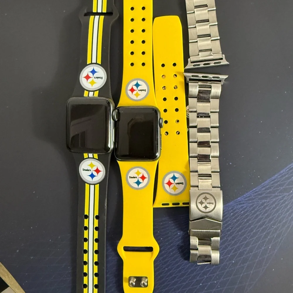 Steelers Themed Smartwatch Bands - Yellow and Black & Silver